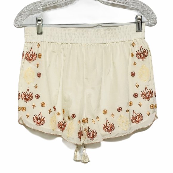 Rachel Zoe XS Silk Blend Ecru Stephanie Embroidered Shorts NWT - Picture 4 of 9